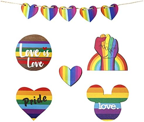 6pcs гордост на гордоста, декор на таблички Виножито ЛГБТК Декорации на гордоста на гордоста