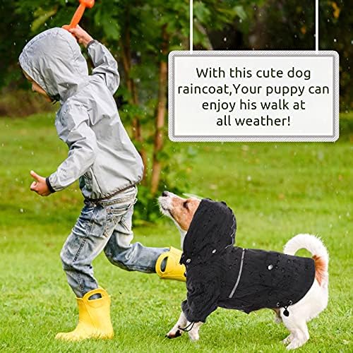 Кус -кучиња Дожд од дожд, миленичиња спакувана јакна од дожд со отстранлив качулка, рефлексивно кученце пончо, лесен милениче, мачно