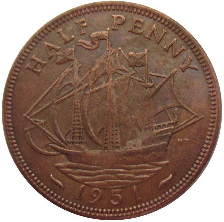 Британски Полупени Монети 1949, 1950, 1951 Странска Копија Комеморативни Монети
