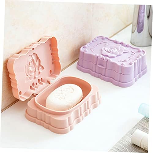 Зеродеко кутија розово сапун сапун преносен сапун пластичен држач за сапун countertop сапун сапун сапун сапун сапун за сапун