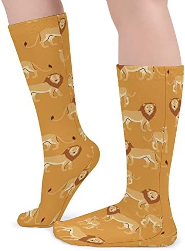 Плевел Африкански Лавови Дебели Чорапи Новина Смешно Печатење Графички Секојдневни Чорапи Со Топла Средна Цевка За Зима