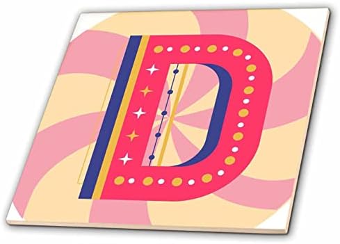 3dRose 3dRose Марија Ајкен-Монограм Дизајни-Шарени Слика На Буквата Д-Плочки