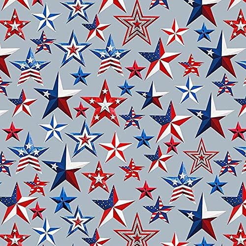 Американски Ѕвезди Шема Отпечатоци на Памучна Ватирана Ткаенина покрај Дворот
