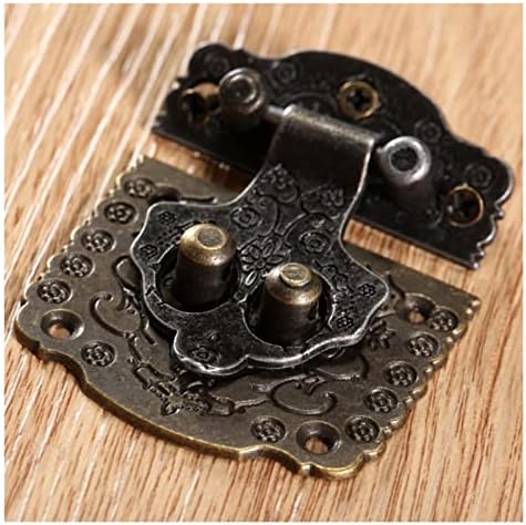 Tfiiexfl 1pc 53 * 41mm Антички бронзена кутија брава HASP ретро гроздобер декоративна брава дрвена накит кутија HASP подлога за заклучување