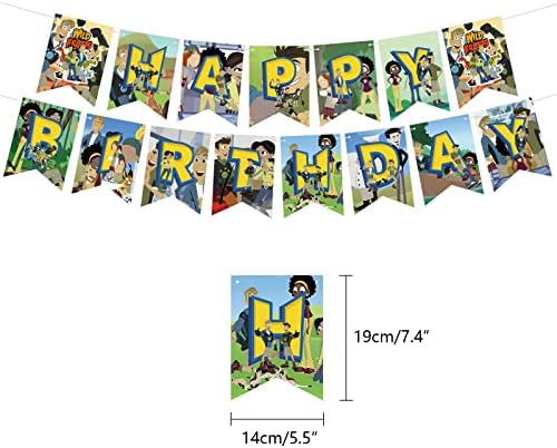 Снабдување за роденденски забави на диви Краттс, диви кратти, вклучувајќи капачиња за торта, капачиња за чаши, знамиња, балони со