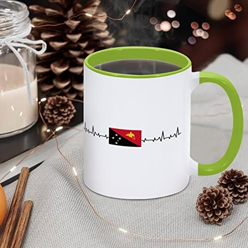 Јелолио Папуа Нова Гвинеја Чајна Кригла Папуа Нова Гвинеја Знаме Чукање На Срцето Керамички Чаши За Кафе Чаши За Чај Прилагодена Кригла
