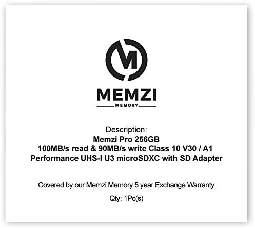 MEMZI PRO 256gb 100mb / S Класа 10 U3 V30 Micro SDXC Мемориска Картичка со Sd Адаптер За Sony Xperia 1/10/10 Плус, XZ3/XZ2/XZ1/XZ / Xz