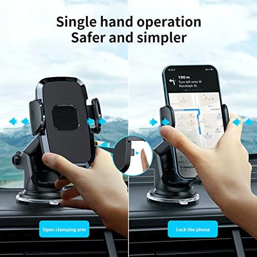 Sasuytwu Телефон монтирање за вентил за воздух за автомобил, табла за шофершајбната на шофершајбната држач за мобилни телефони, без клип, прилагодливи