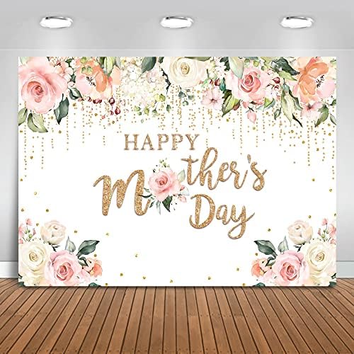 Мочичка Среќен Ден На Мајката Позадина Розова Цветни Златни Денот На Мајката Позадина Сакам Мајка Подароци Ѕид Декорација Банер