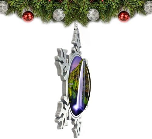 Умсуфа Исланд Сеjаландсфос водопад Божиќ украсен украс за дрво кристален метален сувенир подарок