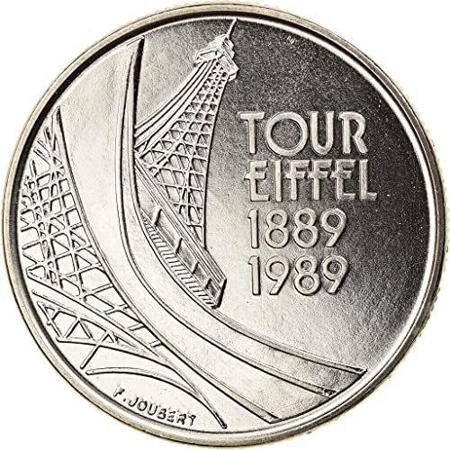 1989 Париз Нане 5 Франк Француски Монета. Прослава на 100-Годишнината Од Ајфеловата Кула. 5 Франк Оценет Од Продавачот. Циркулирана