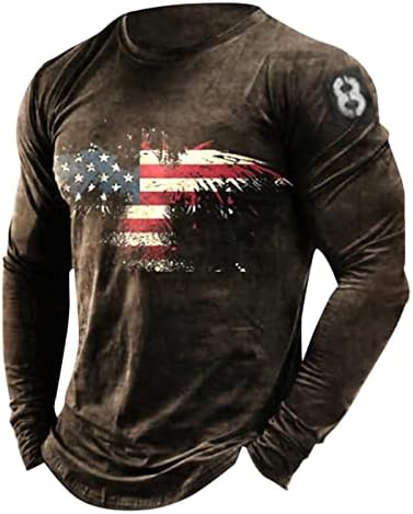 Bmisegm летна машка маица со кошула спортско знаме за дишење, печати со долг ракав, машка машка машка машка машка долг ракав