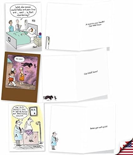 Благородништво - 10 Добијте Добро Картички Смешни-Избрани Цртани Хумор, Смешно Чувствувајте Се Подобро Наскоро Честитки, Кутии Сет-Болни ШЕГИ