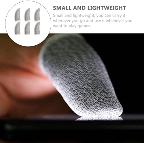 UKCOCO Игри На Среќа Прсти Ракави За Мобилни Игра-Бела Жолта Сребрена Влакна Игра Пот-Доказ Прст Колиба Мобилен Контролер Дише