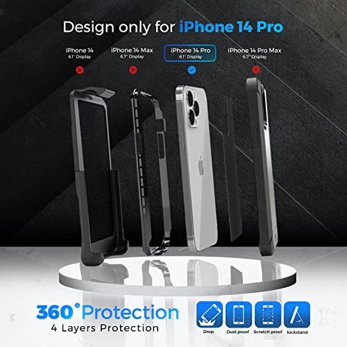 МОТИВ за Iphone 14 Pro Футрола Случај-Тешки Случај Со Појас Клип, Shockproof, Четири Слој Тврд Заштитен Телефон Случај За apple