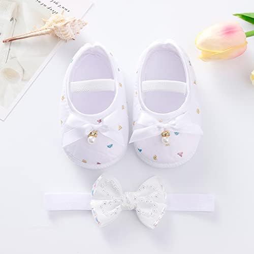 Патики симпатична мека бисер што виси чевли за деца единствено дете постави чевли лак за глава чевли бебе девојки чевли 8