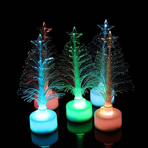 Yosoo 5pcs мини Божиќ Божиќно дрво Промена на LED светлосна ламба за домашна забава Божиќна декорација украс