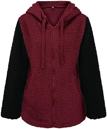 Женски кадифен палто есенско зимско топло руно јакна мода за спојување на патент со долги ракави, обична облека за џемпери, надворешна облека
