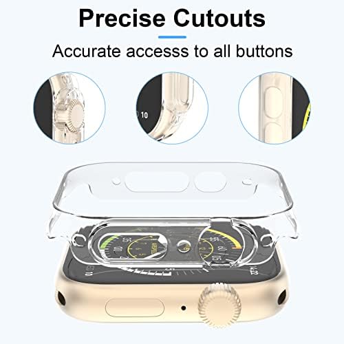2 Пакет Транспарентен Часовник Компатибилен За Apple Watch Ultra 49mm Куќиште Тврд Компјутер Заштитен Капак