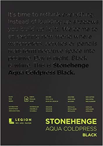 Стоунхенџ аква црна подлога, 140lb, Coldpress, 10 x 14 инчи, 15 листови