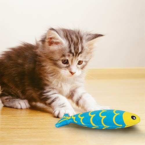 Awoof Catnip играчки за затворени мачки, природни играчки за мачиња мачки играчки - 8 парчиња играчки за мачки за риби поставени за здодевност