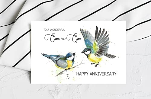 На прекрасна картичка за среќна годишнина ОМА и ОПА - картичка за годишнина од свадбата со плик - ОМА и ОПА картичка - Подарок среќен