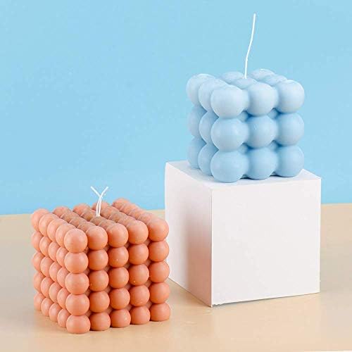 Никол големи 3Д силиконски калапи за свеќи DIY рачно изработена коцка на повеќе топки восок восок