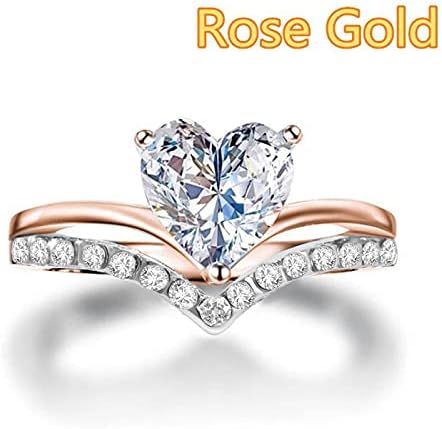 2023 Нов ангажман прстен принцеза персонализирана женска срцева форма циркон дијамант прстени палецот прстени жени