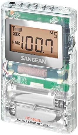 Sangean DT-160Clp FM-Stereo/AM Pocket Radio со заштитна торбичка и клип за појас и DT-200X FM-Stereo/AM дигитален џеб за подесување радио
