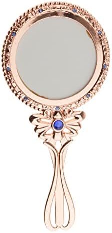 N/N/A гроздобер стил рачно огледало за шминка за убавина за козметички дами огледало за алатка за шминка за патувања