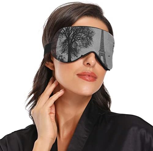 Алаза романтични парови под Ајфелова кула за спиење маска за жени маски за очи за спиење смешно затемнување за ладење за спиење