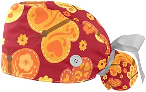 Пеперутка ЛГБТ гордост Виножито 2 парчиња прилагодливи буфонски капи со копчиња и капаци за вратоврска на главата за џемпери