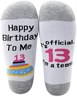 Мбмсо Среќен 13 Ти Роденденски Подароци 2 Пара 13 Ти Роденденски Чорапи Смешни 13 Години Подароци Официјално Тринаесет Роденденски Подароци