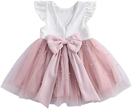 Lesury Baby Girls Tutu фустан розово руфли без ракави дете сундерс Тул фустани голема лак принцеза