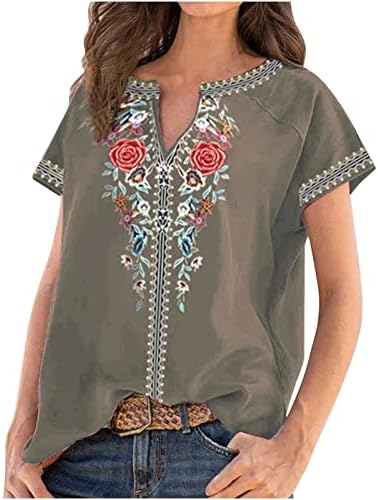 Краток ракав против вратот Пони цветниот фустан викторијански ренесанса селанец Steampunk Топ маичка дама памучна блуза SD