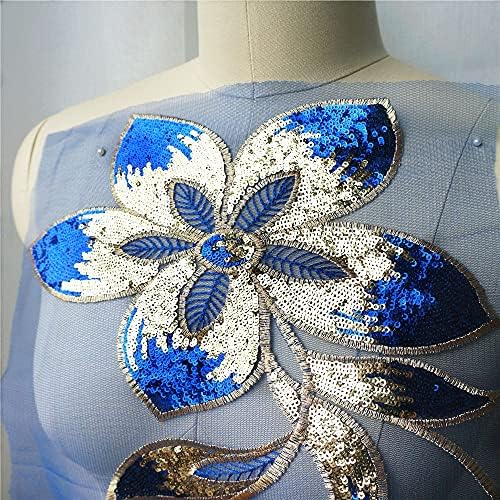 Jydqm сино златен секвенк цвет остава чипка ткаенина везена венчавка наметка апликации јака меш шива лепенка за фустан DIY декорација