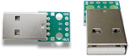 Teansic USB-A Meal за да натопи адаптер за одбор за раздавање, 4 пински за 2,54мм PCB табла модул, пакет од 20