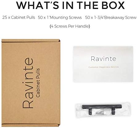 Ravinte 25 пакет 7 -инчен мат црно кабинет се повлекува и 10 пакувања 3 инчи рамни црни кабинети чаши