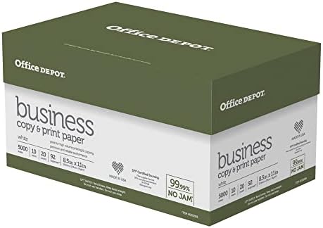 Business Office Depot® Business Multi-Use Print & Copy Paper, големина на буква, 92 осветленост, 20 lb, whit