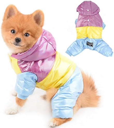 Селмаи водоотпорно куче зимско палто со дуксери вселенски костум од виножито боја руно топло миленичиња облека за мали кучиња облека