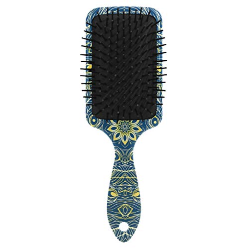 Четка за коса со перничиња од Vipsk, пластична разнобојна златна мандала сина, соодветна добра масажа и анти статична четка за коса за
