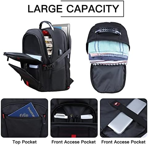 Anterk Екстра голем ранец, ранец на лаптоп, ранец за патувања, издржлив TSA отпорен на вода од 17,3 инчи носат ранец со USB порта, подароци