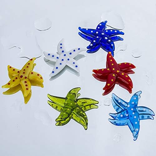Колекција Минијатурна уметност со стакло со стакло со стакло, минијатурни морски животни, сет од 6