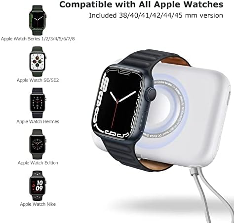 5000mAh Безжичен преносен полнач за часовници за сите серии на Apple Watch+1800mAh Безжичен iWatch Магнетски полнач за прицврстувачи на