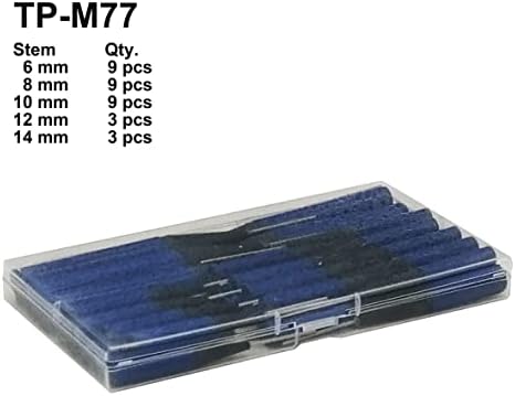 Zerint TP-M77 Приклучок за приклучок за поправка на гуми 33 компјутери, завиткано стебло: DIA. 1/4 9 парчиња, дија. 5/16 9 парчиња,
