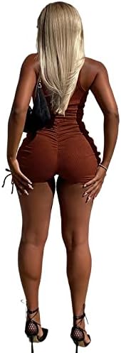 Sriswel женски летни 2 парчиња облека со ребрести резервоари со ребрести култури врвни влечење на тренинзи за тренинзи со шорцеви