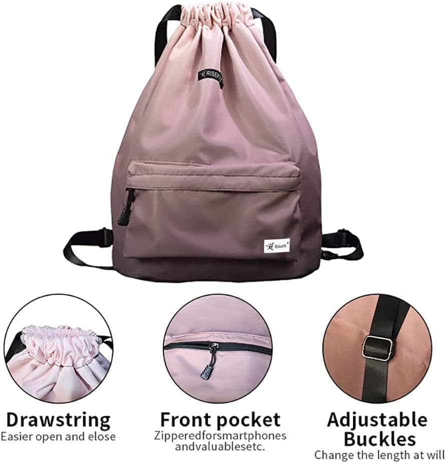 Risefit Отпорен на вода ранец за цртање, салата торба ранец ранец вреќа за спортски ранец за мажи жени