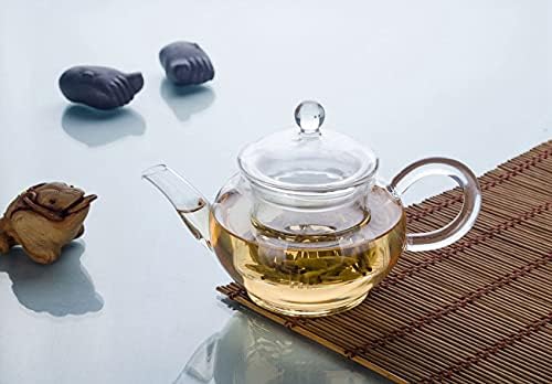 XJHOMA креативни форми отпорни на топлина стакло кафе сад за чај со инфузер [бр.141, обележано во опис], транспарентен