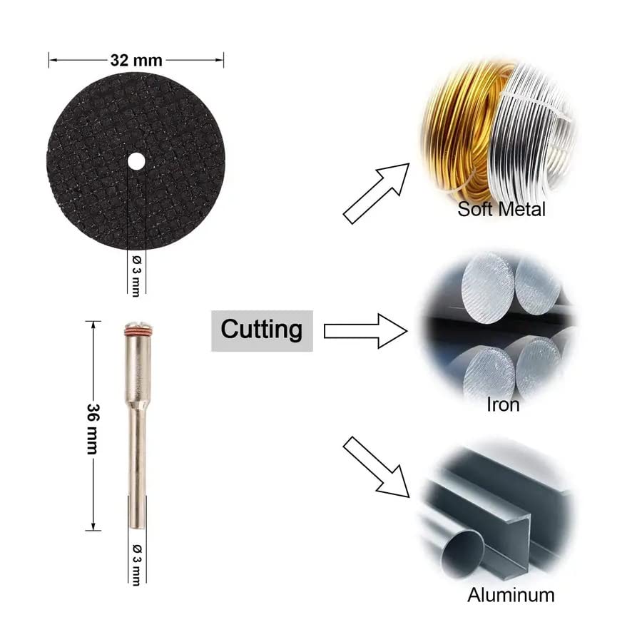Сечење на тркалото за сечење за ротирачка алатка | 1/8 Шанк 545 тркало за сечење дијаманти | 30 парчиња сет