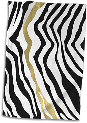 3drose PS Animal Print - црни златни глам зебра ленти - крпи